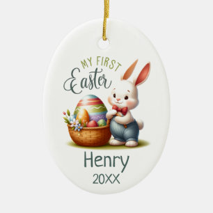 Hoppy First Easter - Personalized Ceramic Ornament