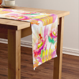 Hoppy Floral Bunny Tablerunner Long Table Runner