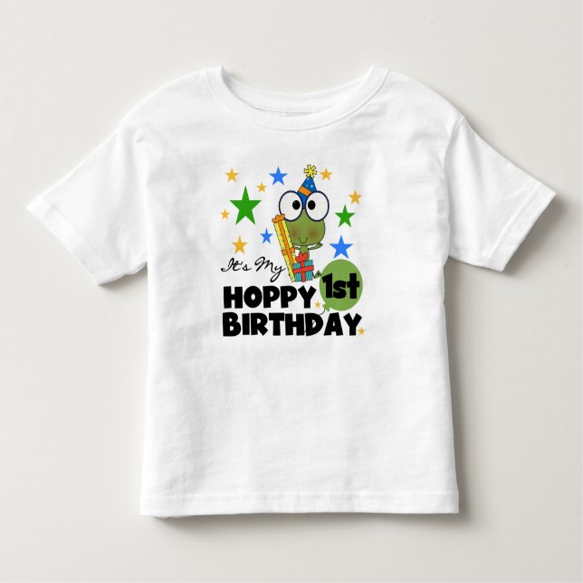 Hoppy Frog 1st Birthday T shirts and Gifts (Front)