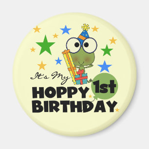 Hoppy Frog 1st Birthday T shirts and Gifts Magnet