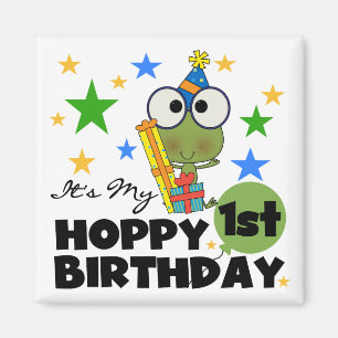 Hoppy Frog 1st Birthday T shirts and Gifts Magnet