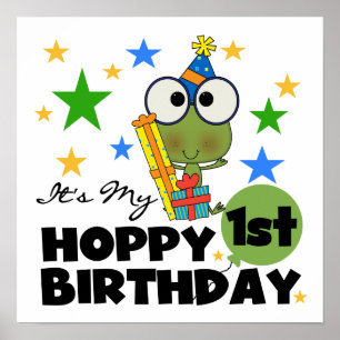 Hoppy Frog 1st Birthday T shirts and Gifts Poster