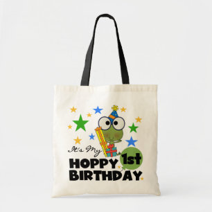 Hoppy Frog 1st Birthday T shirts and Gifts Tote Bag