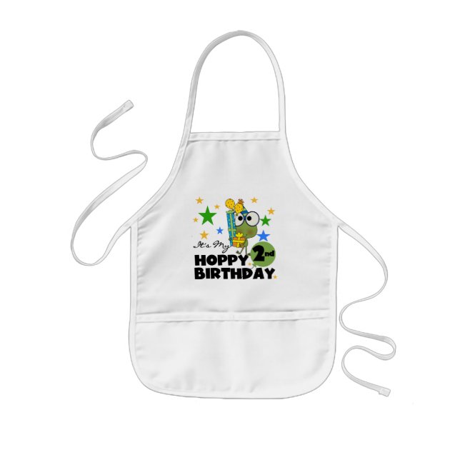 Hoppy Frog 2nd Birthday T-shirts and Gifts Kids Apron (Front)