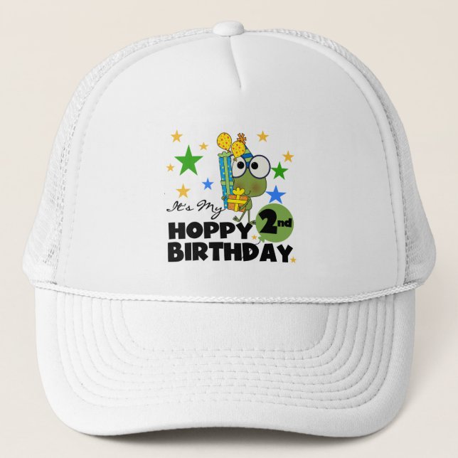 Hoppy Frog 2nd Birthday T-shirts and Gifts Trucker Hat (Front)