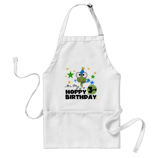 Hoppy Frog 3rd Birthday Tshirts and Gifts Standard Apron (Front)