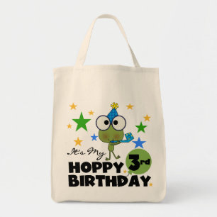 Hoppy Frog 3rd Birthday Tshirts and Gifts Tote Bag