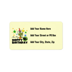 Hoppy Frog 4th Birthday T-shirts and Gifts Label
