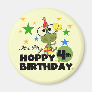 Hoppy Frog 4th Birthday T-shirts and Gifts Magnet