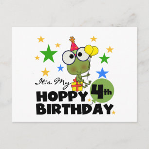 Hoppy Frog 4th Birthday T-shirts and Gifts Postcard