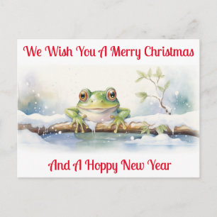 Hoppy frog New Year Wishes Postcard