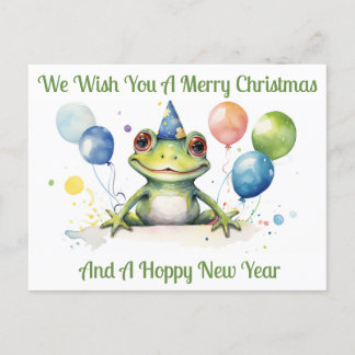 Hoppy frog New Year Wishes Postcard