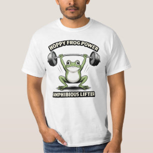 Hoppy Frog Power Amphibious Lifter Funny Gym Frog T-Shirt