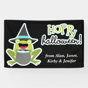 Hoppy Halloween Frog Personalised Banner