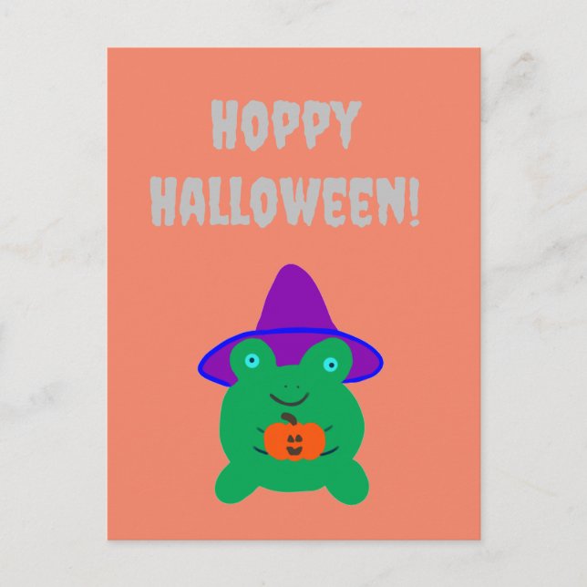 Hoppy Halloween Frog Postcard (Front)