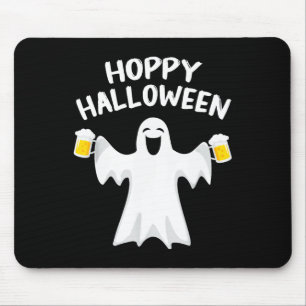 Hoppy Halloween Fun Halloween Cute Ghost Beer Drin Mouse Pad