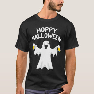 Hoppy Halloween Fun Halloween Cute Ghost Beer Drin T-Shirt
