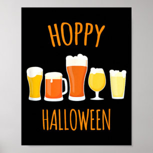 Hoppy Halloween - Funny Halloween Beer Drinking Poster
