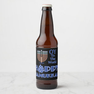 Hoppy Hanukkah Beer Bottle Label
