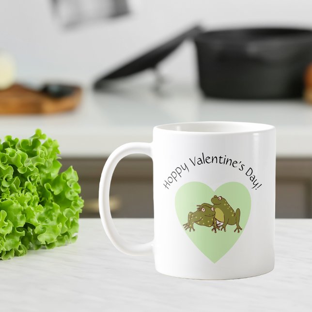 Hoppy Happy Valentines Day Cute Frogs In Love Coffee Mug (Creator Uploaded)