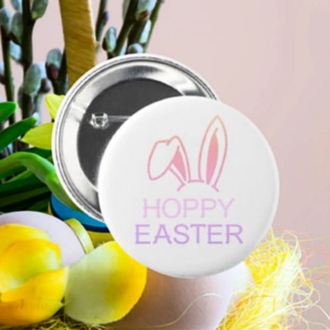 Hoppy Hare Pastel Easter Button (Creator Uploaded)