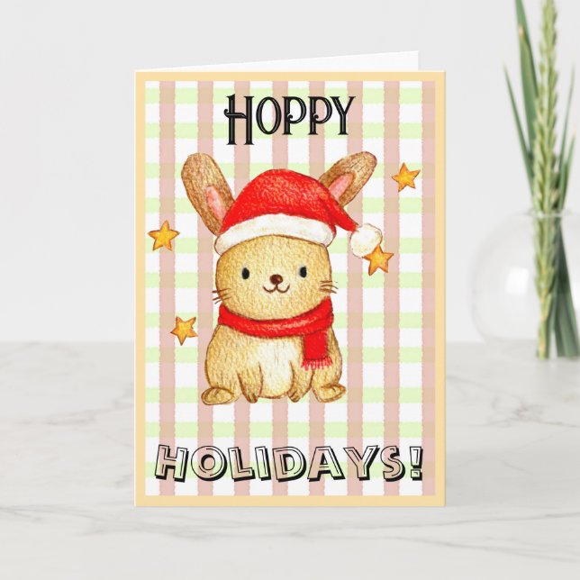 Hoppy holidays bunny card (Front)
