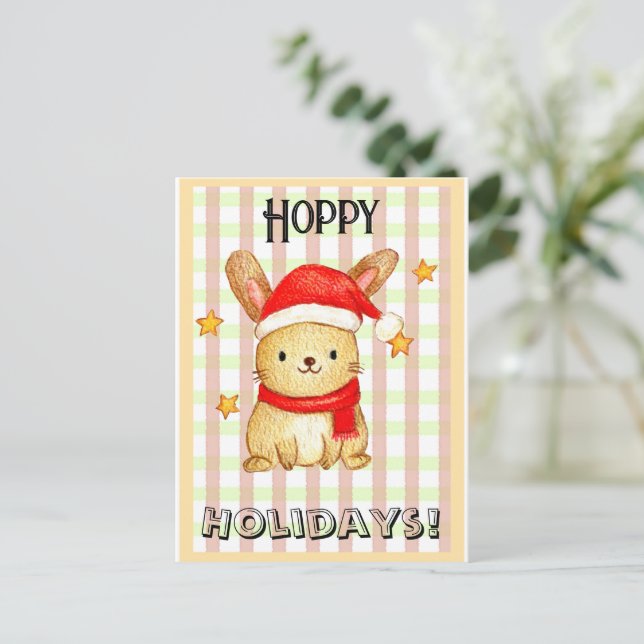 Hoppy holidays bunny card (Standing Front)
