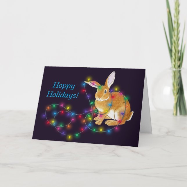 Hoppy Holidays Bunny Card (Front)
