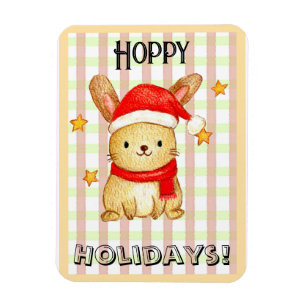 Hoppy holidays bunny card magnet
