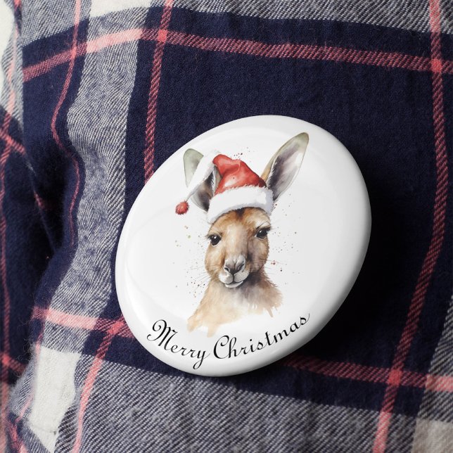 Hoppy Holidays, Christmas Kangaroo custom 6 Cm Round Badge (Creator Uploaded)