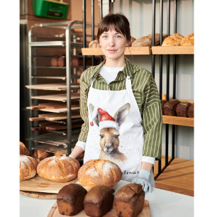 Hoppy Holidays, Christmas Kangaroo custom Apron