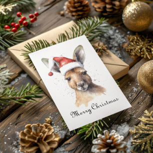 Hoppy Holidays, Christmas Kangaroo custom Invitation