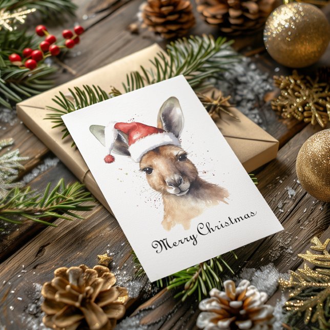 Hoppy Holidays, Christmas Kangaroo custom Invitation (Creator Uploaded)