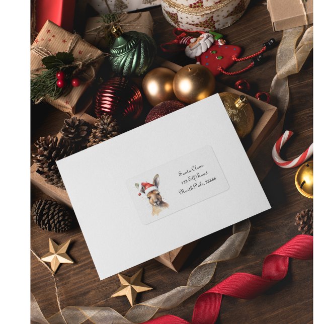 Hoppy Holidays, Christmas Kangaroo custom Label (Creator Uploaded)