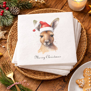 Hoppy Holidays, Christmas Kangaroo custom Napkin