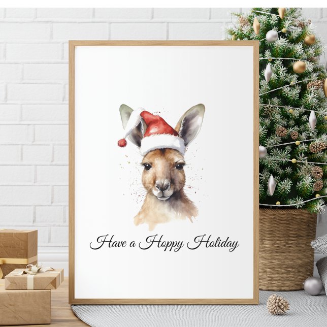 Hoppy Holidays, Christmas Kangaroo custom Poster (Creator Uploaded)