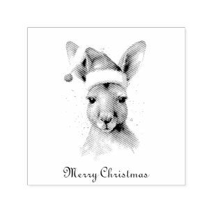 Hoppy Holidays, Christmas Kangaroo custom Self-inking Stamp