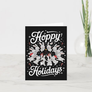 Hoppy Holidays Rabbit Lover Christmas Bunny Family Card