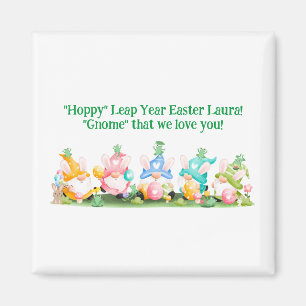"Hoppy" Leap Year Easter Gnomes Bunnies Frogs Eggs Magnet