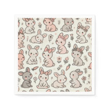 Hoppy Moments: Bunny Baby Shower Paper Napkins