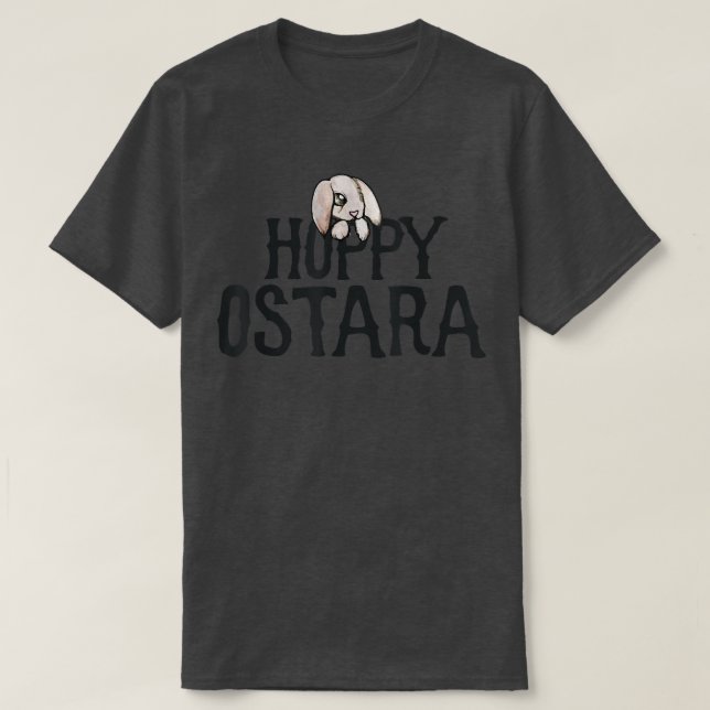 Hoppy Ostara  cute bunny rabbit spring pagan tee  (Design Front)