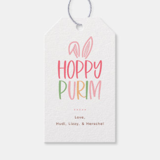 Hoppy Purim Bunny Ears Gift Tags