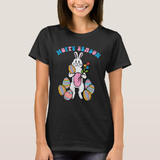 Hoppy Season Easter Bunny Egg Rose Men Boys Kids T T-Shirt
