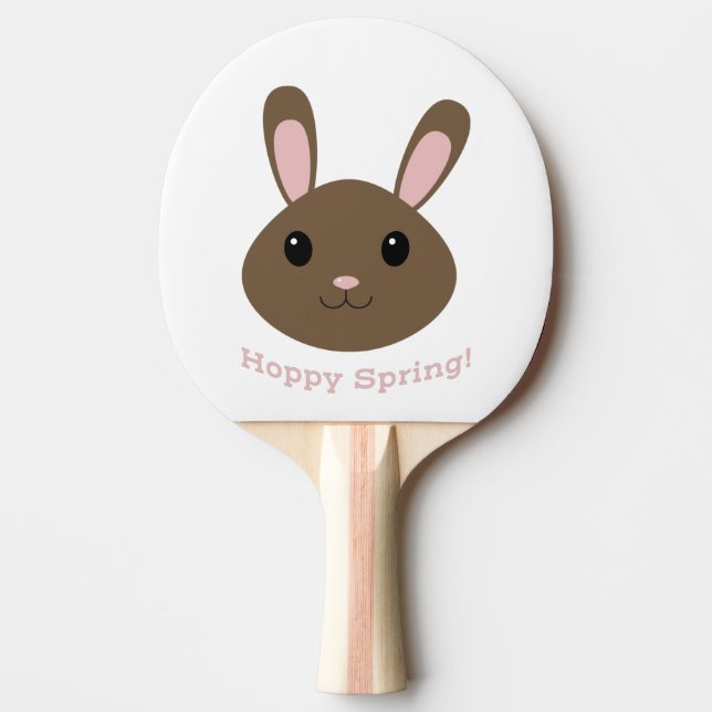 Hoppy Spring Bunny Ping Pong Paddle (Front)