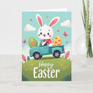 Hoppy Spring Holiday Rabbit Truck Card