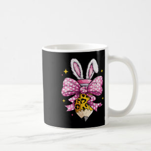 Hoppy Teacher Cute Coquette Bow Bunny Easter Day K Coffee Mug