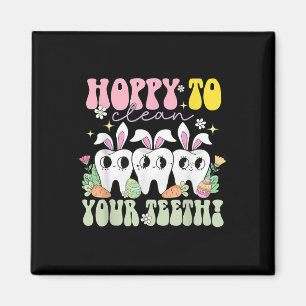 Hoppy To Clean Your Teeth Easter Day Dental Hygien Magnet