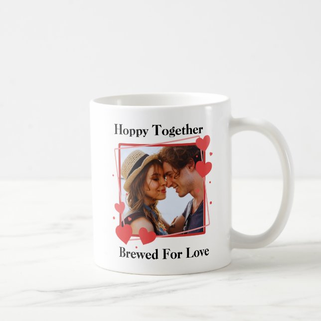 Hoppy Together Brewed For Love Couple Photo  Coffee Mug (Right)
