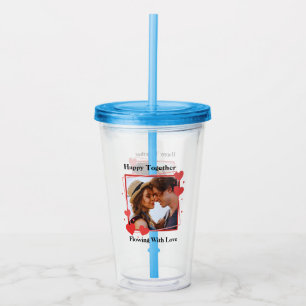 Hoppy Together Brewed For Love Heart photo frame Acrylic Tumbler