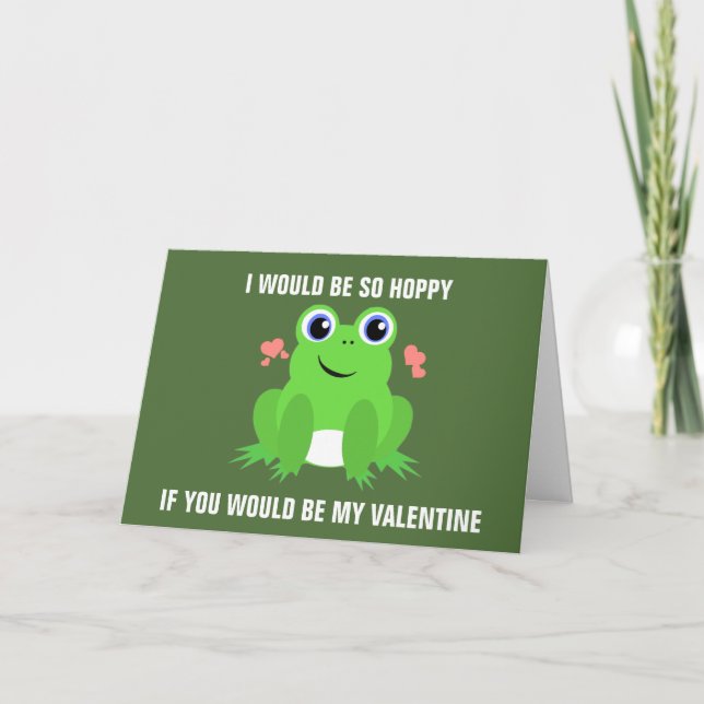 Hoppy Valentine's Day Holiday Card (Front)